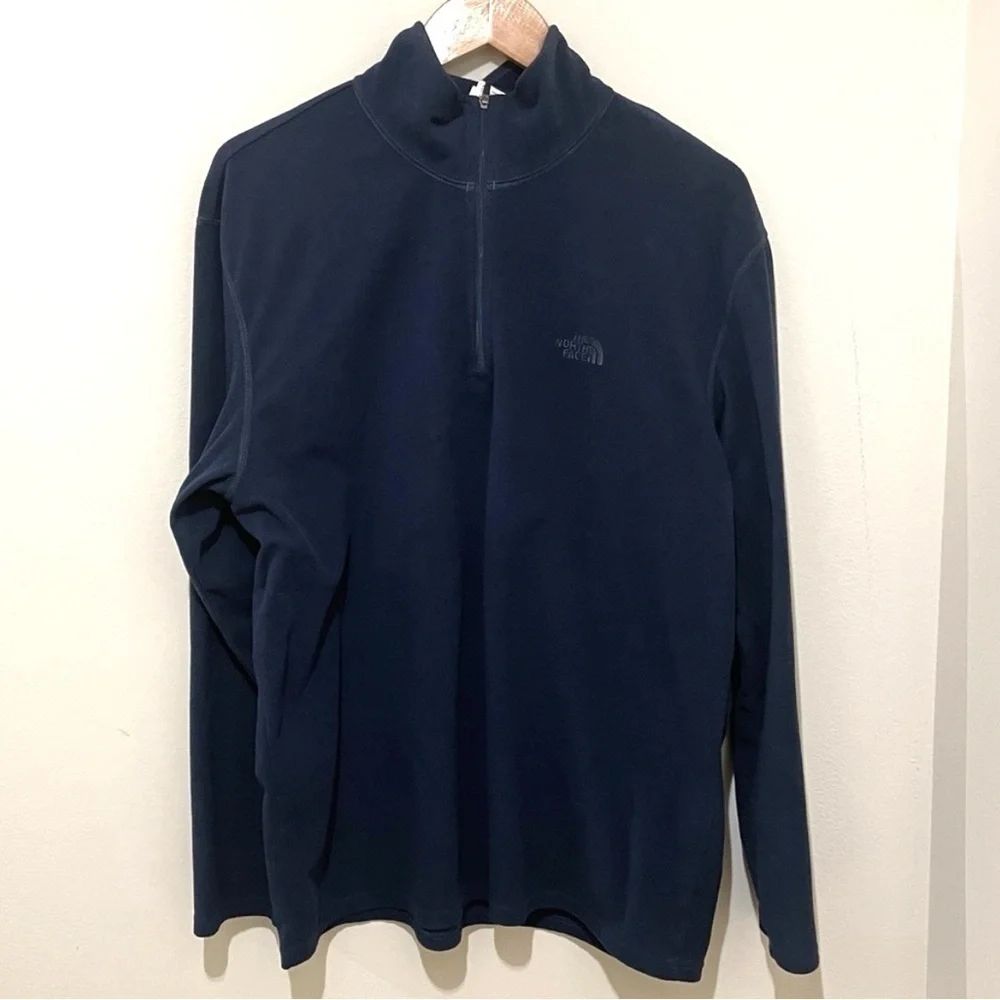 Men's North Face Pullover Size XL Fleece 1/4 Zip Navy Blue
